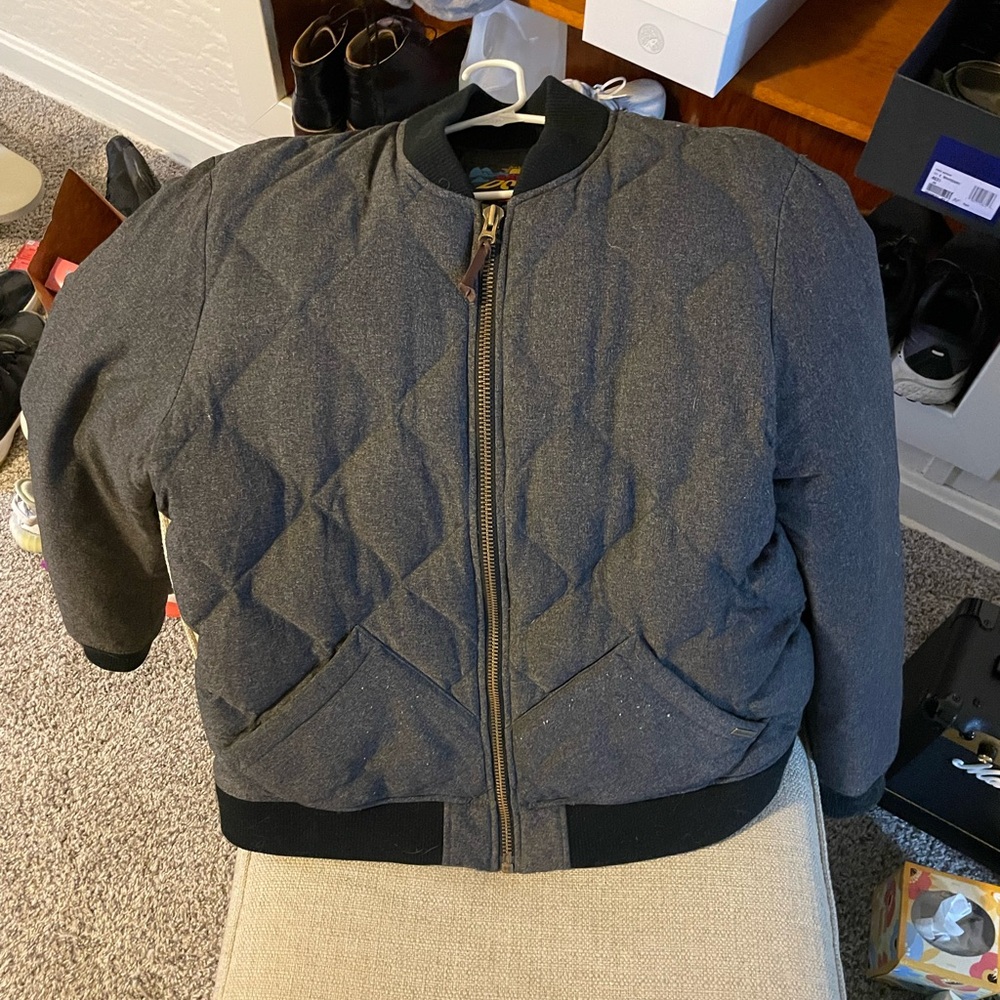 Quilted Gray Bomber Jacket